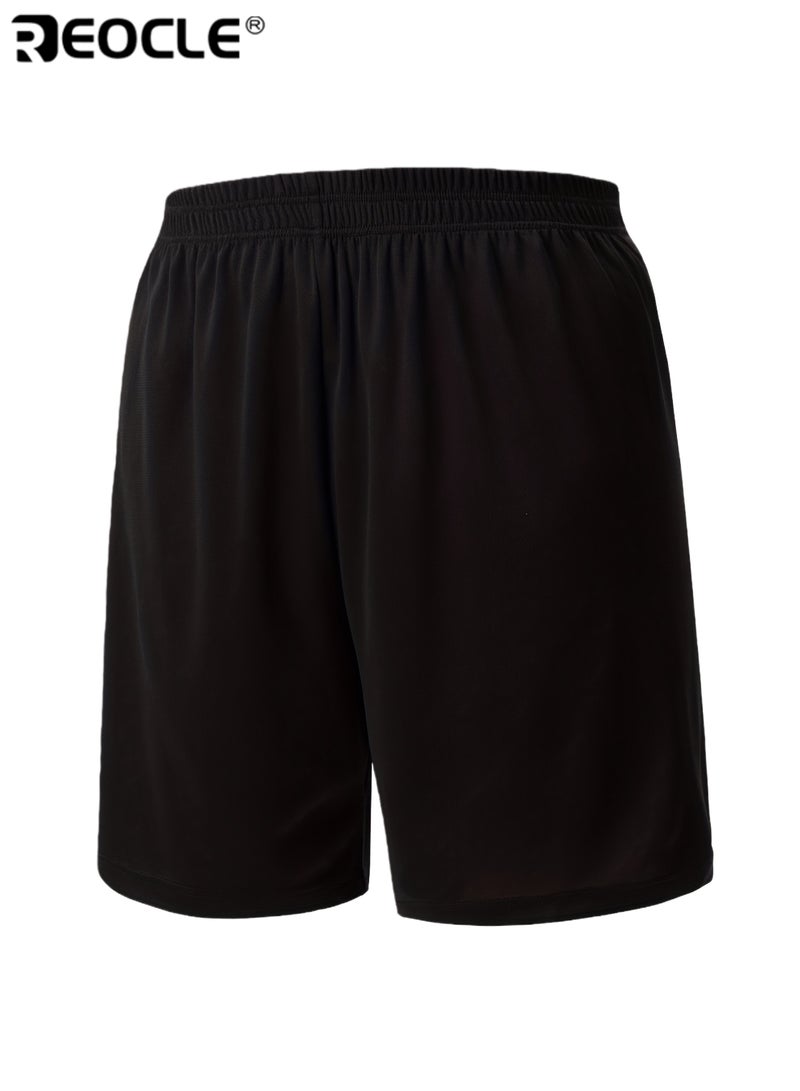 ريوكل 3 قطع رجالي مجموعة اللياقة البدنية شورتات رياضية قصيرة الأكمام قميص وطبقة قاعدة بنطلون مزيج البوليستر ملابس رياضية صيفية للجري والتدريب تجريب ملابس رياضية للرجال - Image 4