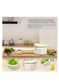 PPS TRADING Salad Spinner Lettuce Spinner for Home Kitchen Washing and Draining Basket Large Capacity Essential Kitchen Gadgets for the Home  - Image 3