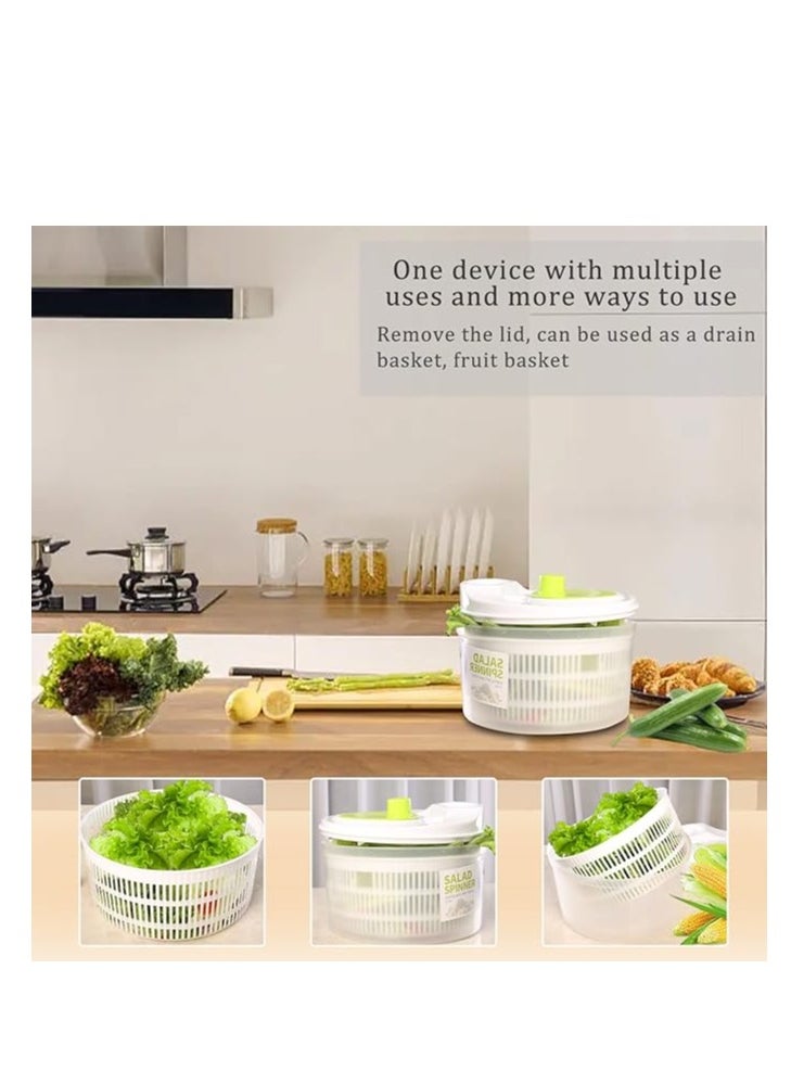 PPS TRADING Salad Spinner Lettuce Spinner for Home Kitchen Washing and Draining Basket Large Capacity Essential Kitchen Gadgets for the Home  - Image 3