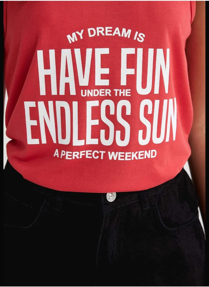 ديفاكتو Woman Crew Neck Knitted Tank Top