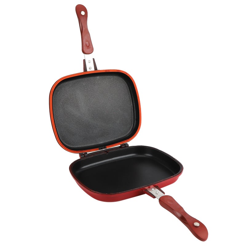 Double‑Sided Frying Pan 1pcs Aluminum Alloy - Universal For Gas Electric Halogen Ceramic Cookers Multifunctional Grill Pan For Family Outdoor Party Barbecue Cake Making - Image 1