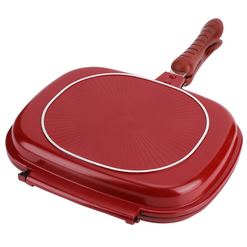 Double‑Sided Frying Pan 1pcs Aluminum Alloy - Universal For Gas Electric Halogen Ceramic Cookers Multifunctional Grill Pan For Family Outdoor Party Barbecue Cake Making - Image 2