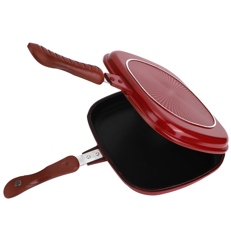Double‑Sided Frying Pan 1pcs Aluminum Alloy - Universal For Gas Electric Halogen Ceramic Cookers Multifunctional Grill Pan For Family Outdoor Party Barbecue Cake Making - Image 4
