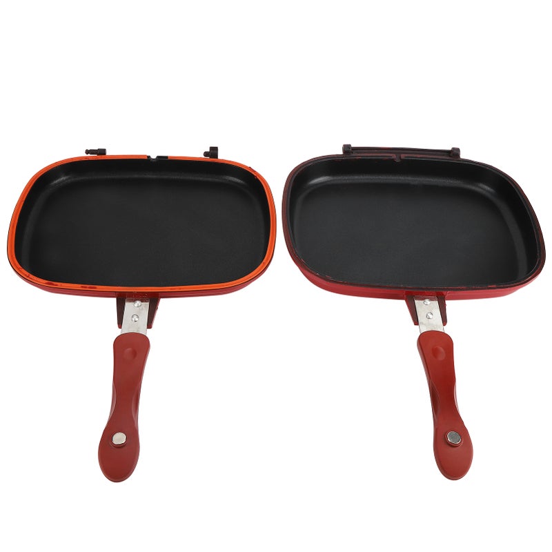 Double‑Sided Frying Pan 1pcs Aluminum Alloy - Universal For Gas Electric Halogen Ceramic Cookers Multifunctional Grill Pan For Family Outdoor Party Barbecue Cake Making - Image 3