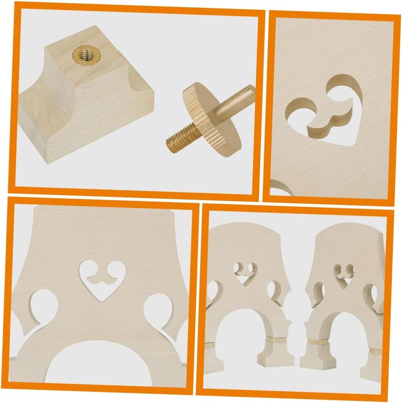 TOYANDONA Low-pitched Violin Bridge Maple Bridge for Bass Violin Design Screws Easy Installation - Image 4