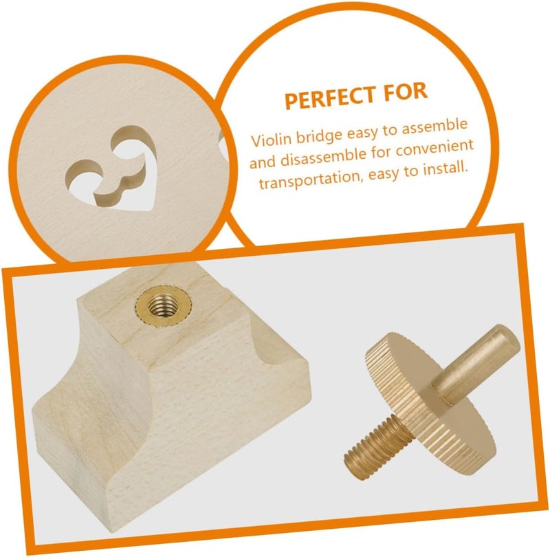 TOYANDONA Low-pitched Violin Bridge Maple Bridge for Bass Violin Design Screws Easy Installation - Image 5
