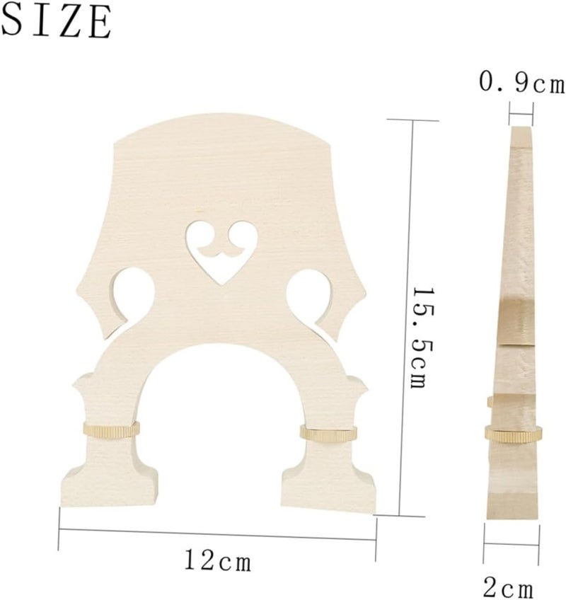 TOYANDONA Low-pitched Violin Bridge Maple Bridge for Bass Violin Design Screws Easy Installation - Image 2