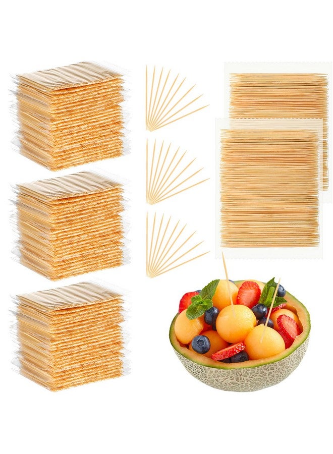 Zhehao 30 000 Pcs Bamboo Wood Toothpicks Bulk Round Wooden Tooth Picks Double Side Point Independence Pack For Each 100 Pcs For Teeth Clean Kitchen Appetizers Travel Portable Disposable - Image 1