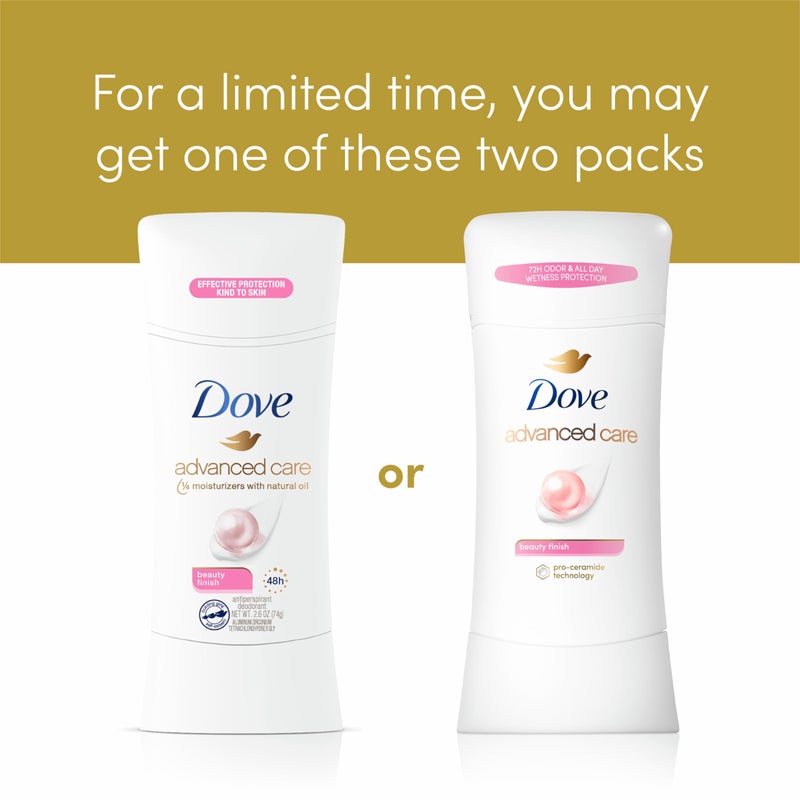 Dove Advanced Care Antiperspirant Deodorant Stick Beauty Finish 4 Count for helping your skin barrier repair after shaving 2.6 oz - Image 3