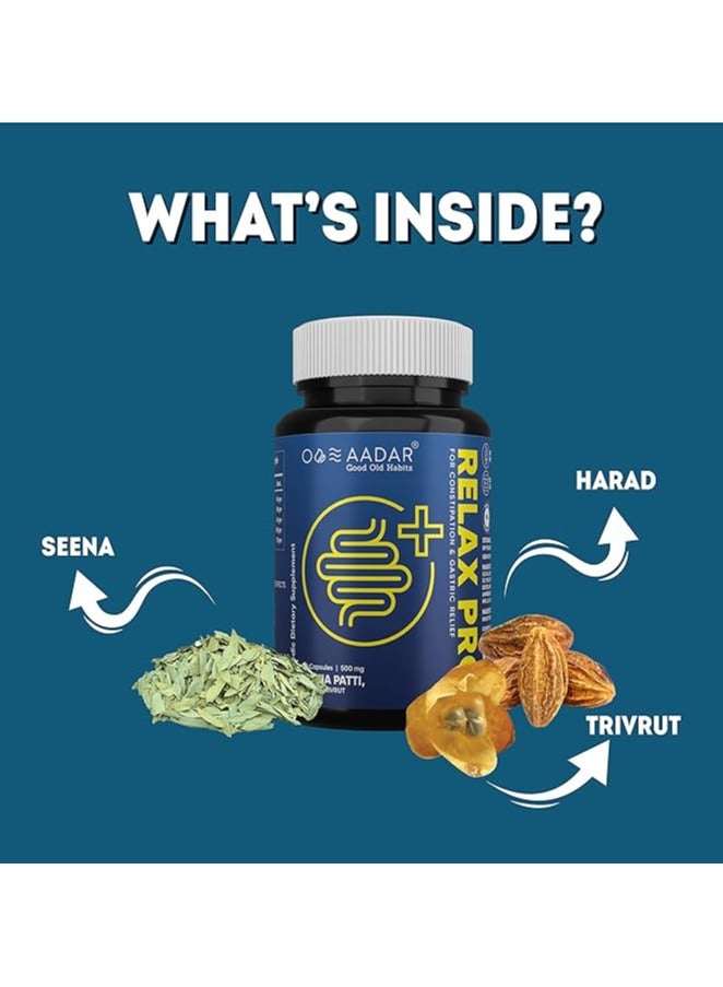 AADAR Relax Pro for Fast Constipation Relief and Gastric Troubles (60 Capsules) - Image 3