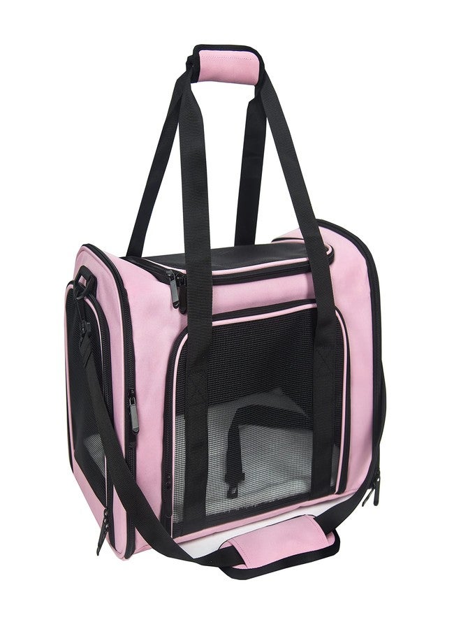 NextFri Soft Sided Carrier for Small Medium Cats Dogs,TSA Airline Approved Collapsible Travel Pet Carrier Medium Pink - Image 1