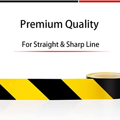 APT Advanced Polymer Tape APT Premium Black and Yellow Striped Vinyl Floor Safety Marking Tape, Excellent for Hazard Caution& Warning, Social Distancing, Warehouse & Gym Floor (2 Inch, Yellow/Black) - Image 2
