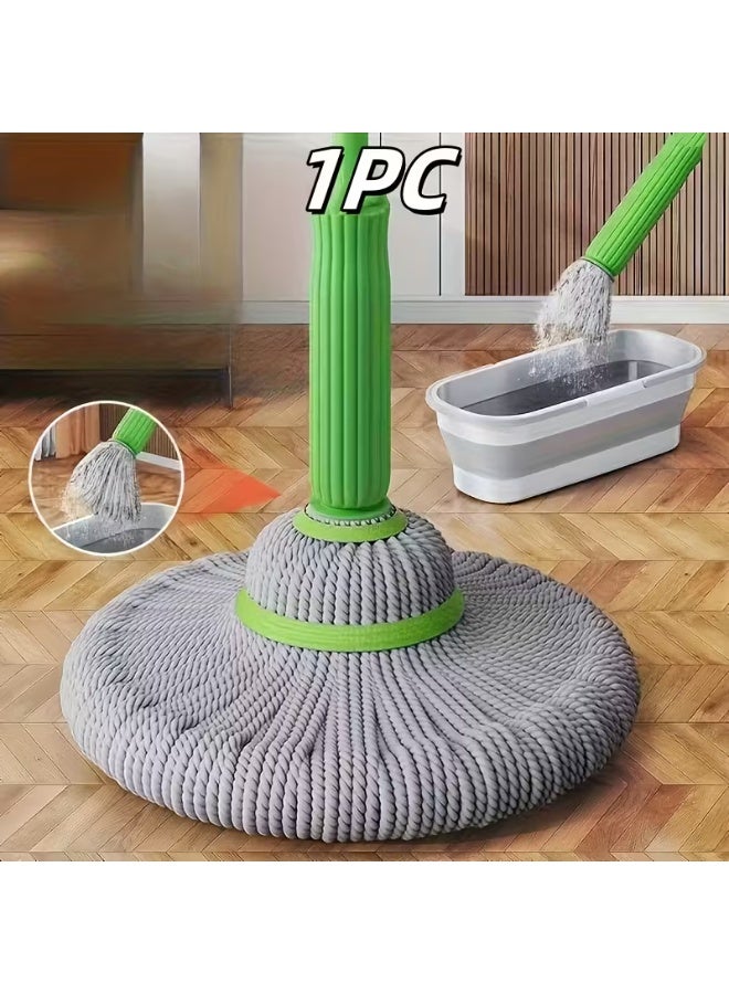 ممسحة دوارة 360° بدون استخدام اليدين – رأس ممسحة قابل للغسل وإعادة الاستخدام، مقبض متين من البلاستيك والمعدن، مثالية لتنظيف أرضيات المطبخ والحمام وغرفة المعيشة - Image 1