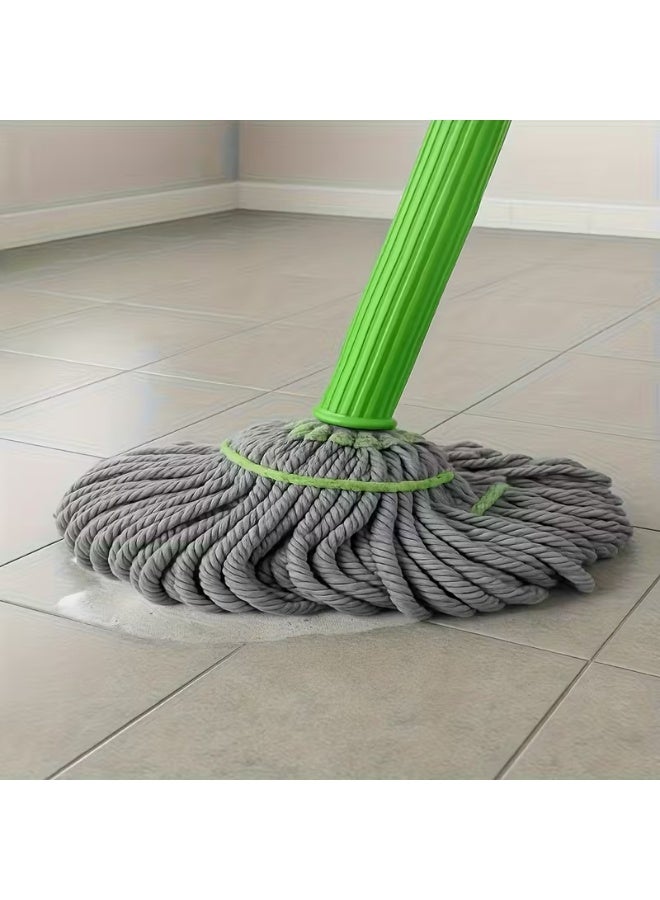 ممسحة دوارة 360° بدون استخدام اليدين – رأس ممسحة قابل للغسل وإعادة الاستخدام، مقبض متين من البلاستيك والمعدن، مثالية لتنظيف أرضيات المطبخ والحمام وغرفة المعيشة - Image 2