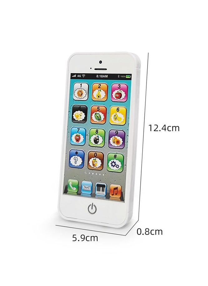 Bebiland Baby Phone Toy, Learning Phone Toy, Baby English Learning Machine Music Light Touch Screen Mobile Phone Toy Early Child Development, White  - Image 3