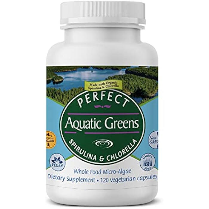 Perfect Supplements – Perfect Aquatic Greens – 120 Vegetable Capsules – Organic Spirulina and Chlorella Supplement – Nutritious Superfood - Image 1