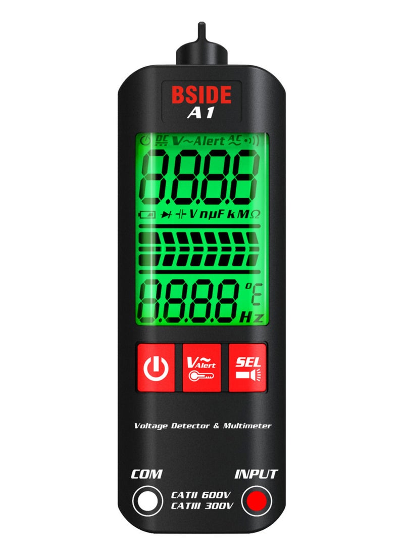 BSIDE BSIDE A1 Mini Multimeter LCD Digital Tester Voltage Detector 2000 Counts DC/AC Voltage Frequency Resistance NCV Continuity Live Wire Neutral Wire Check True RMS Meter  - Image 3