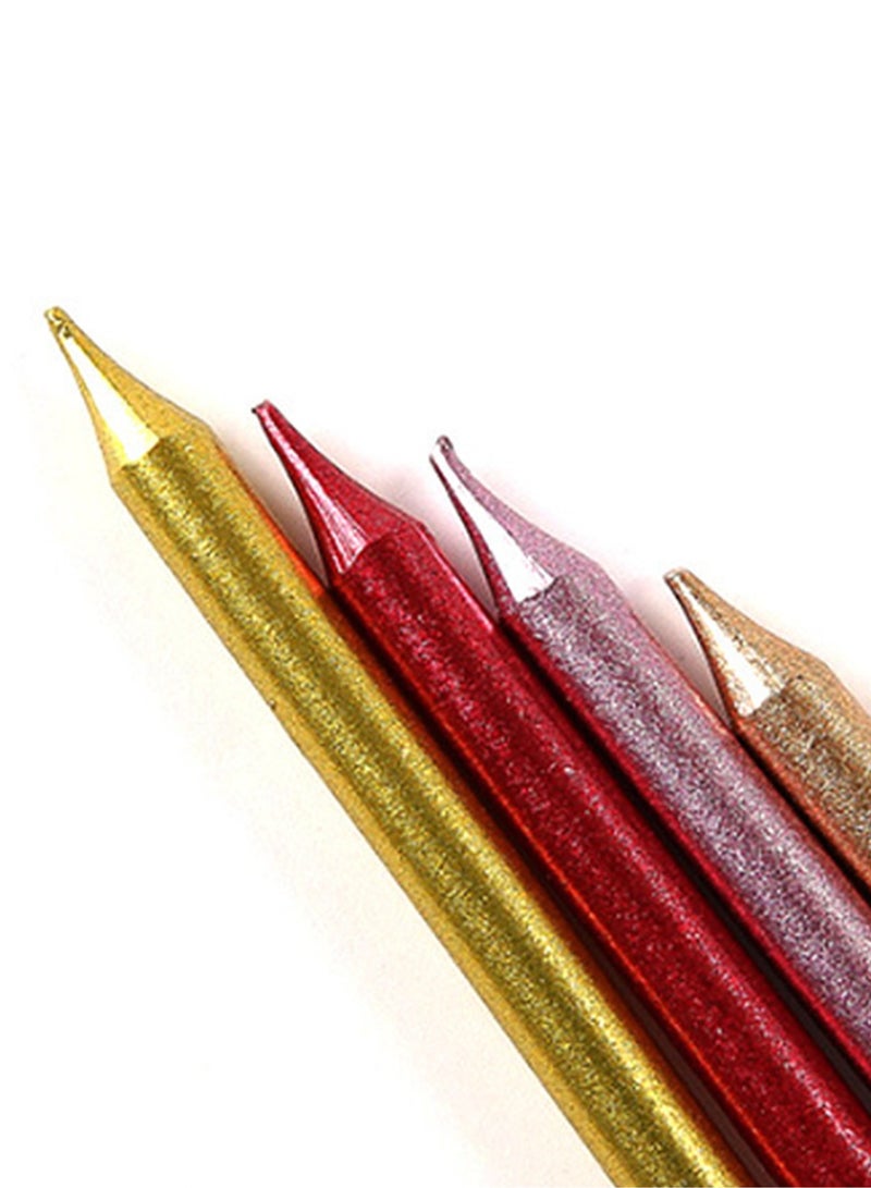 l&wen 6 PCS Candles Set, Metallic Long Thin Birthday Candles with Holders, Glitter Party Candles for Birthday, Wedding, Party Decorations (Rose Gold) - Image 4