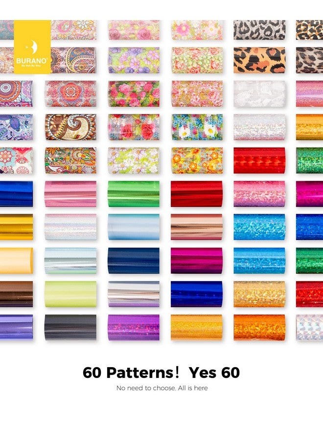 BURANO Nail Art Foil Glue Gel 15Ml 2 Bottles With 60Pcs Foils Sticker Nails Designer Adhesive Transfer Art Uv Led Lamp Required - Image 2