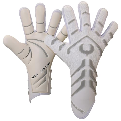 Renegade GK Apex Ghost Professional Strapless Goalie Gloves 4mm EXT Contact Grip White Soccer Goalkeeper Gloves Size 7 Youth Junior Evo Neg Cut Level 55 - Image 1