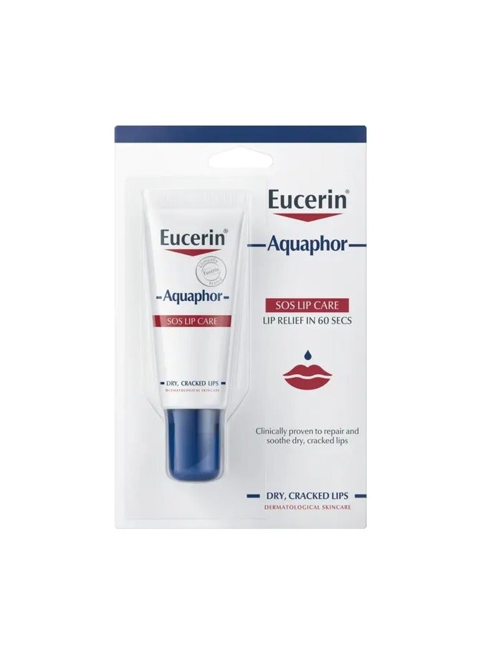 Eucerin Aquaphor SOS Lip Repair Balm, 10ml - Intensive Treatment for Dry & Cracked Lips - Image 2