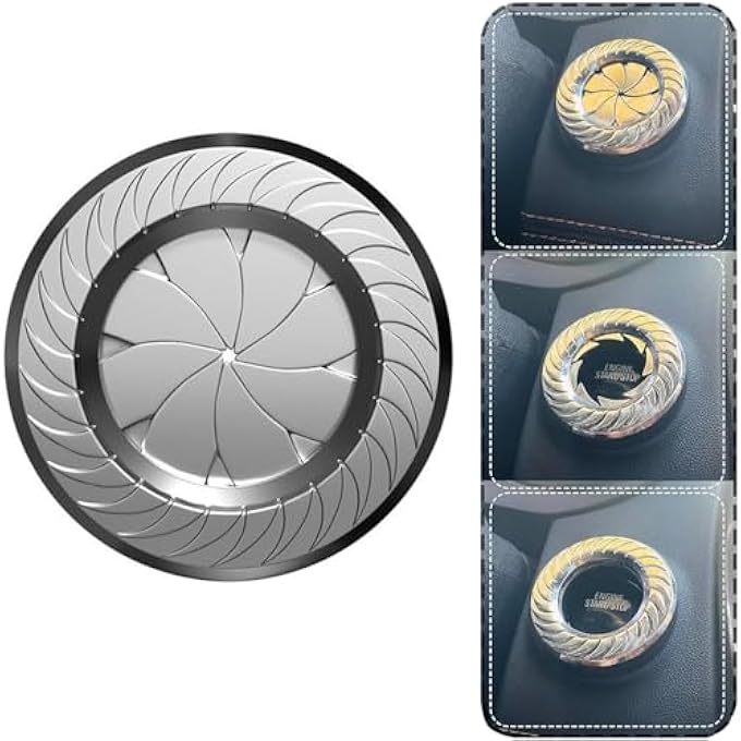 KWSLIN Rotary Gear Push Start Button Cover Chrome Silver Zinc Alloy Car Engine Start Stop Protector Cool Spin Design Universal Fit For Most Cars  Motorcycles - Image 5