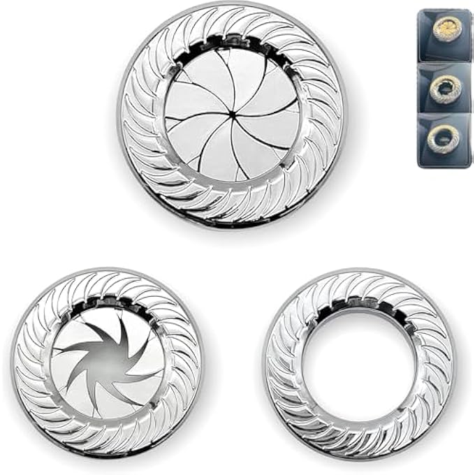 KWSLIN Rotary Gear Push Start Button Cover Chrome Silver Zinc Alloy Car Engine Start Stop Protector Cool Spin Design Universal Fit For Most Cars  Motorcycles - Image 2