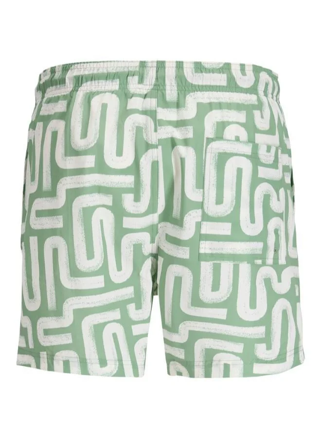 JACK & JONES  Printed Drawstring Swim Shorts for Men | Best Price UAE