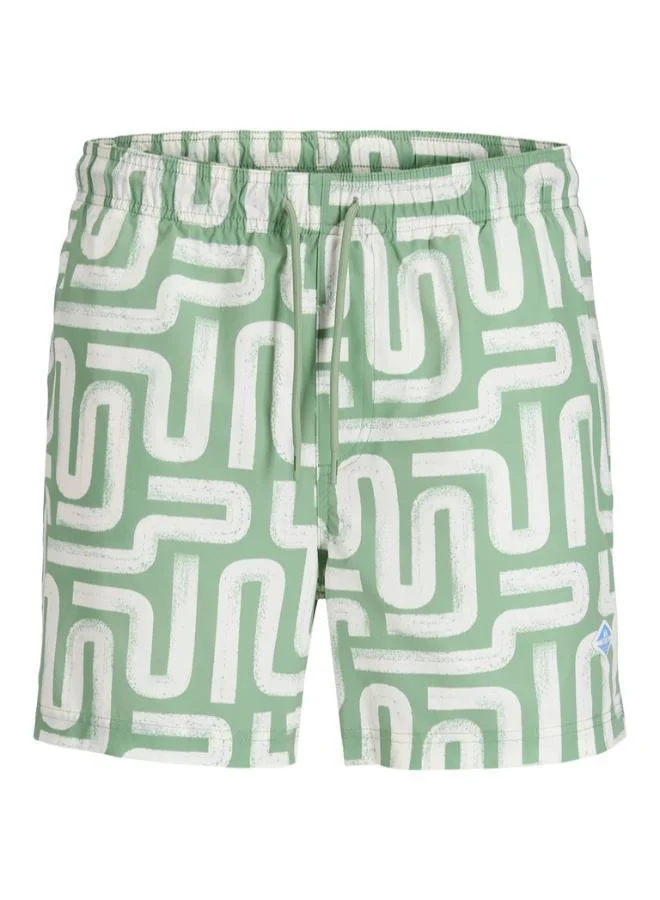 JACK & JONES  Printed Drawstring Swim Shorts for Men | Best Price UAE