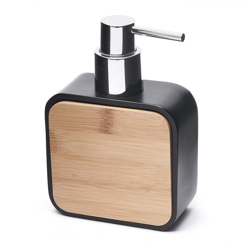 SHOPOBOX مجموعة أكسسوارات الحمام من شوبوكس 4 قطع، مجموعة حمام عصرية مع موزع سائل لغسل اليدين وحامل فرشاة الأسنان، هدية فاخرة للمنزل (أسود) - Image 4