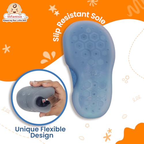 Infantso Cute Heart Anti-Skid Cotton Baby Socks Shoes with Lightweight Soft Sole for New Born 0-2 Years, Ankle Socks for Infants Shower Gifts, Walking Baby Sneakers 12-18 M - Image 4