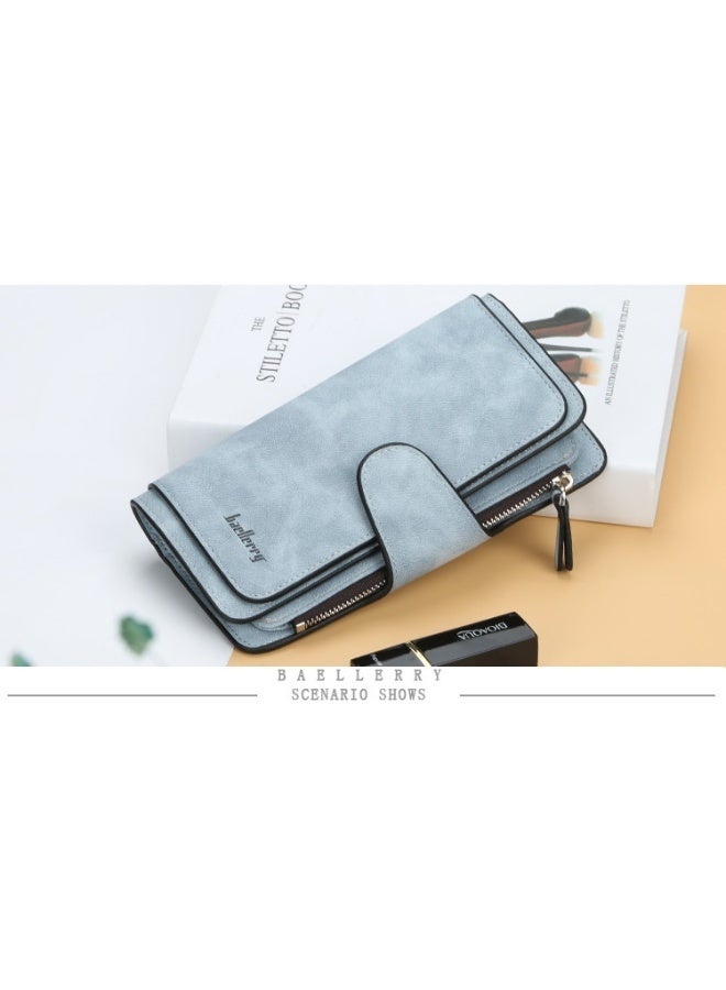 baellerry Women's Purse Long Multi-card Women's Advanced Purse Fashion Triple Fold Vertical Handbag - Image 2