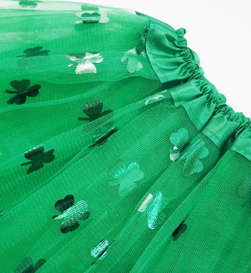 WINROLA 3 Layered Plus Size Tutu Adult Women Green Clover Tutu Skirt Teens Shamrock Irish Party St. Patrickâ€™s Day Tutu (Green, X-Large(Plus Size)) - Image 5