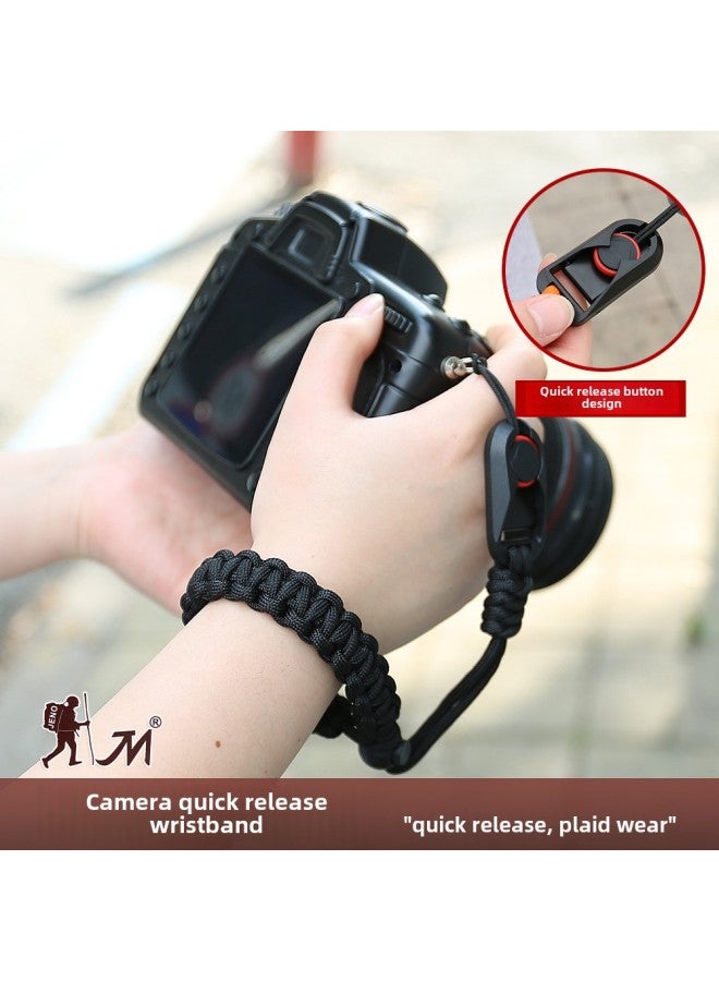 JN Geno Pure Hand Woven Camera Wrist Strap Adjustable Lanyard For Canon Sony Nikon Quick Release Hand Rope-Colour:Bj-06 Bracelet Khaki  - Image 3