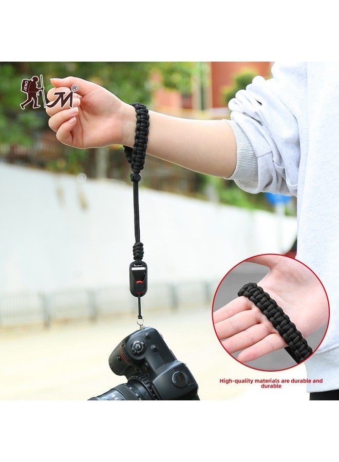 JN Geno Pure Hand Woven Camera Wrist Strap Adjustable Lanyard For Canon Sony Nikon Quick Release Hand Rope-Colour:Bj-06 Bracelet Khaki  - Image 4