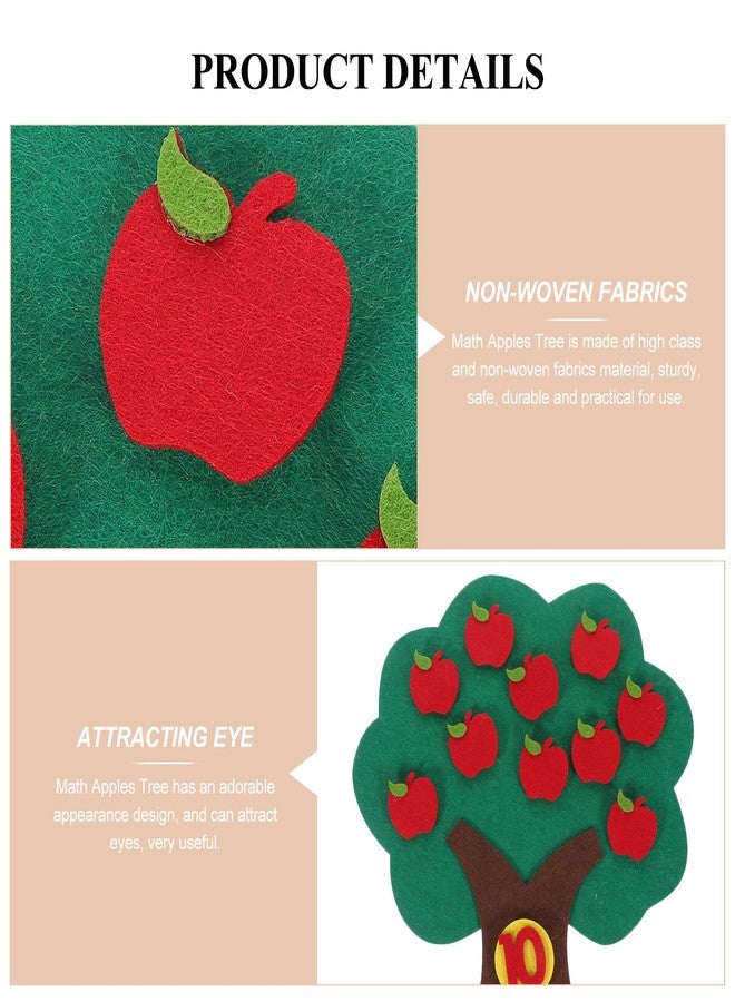 TOYANDONA 1 Set DIY Felt Christmas Apples Tree for Kids with Number and Apples Xmas Christmas Door Wall Hanging Decorations - Image 3