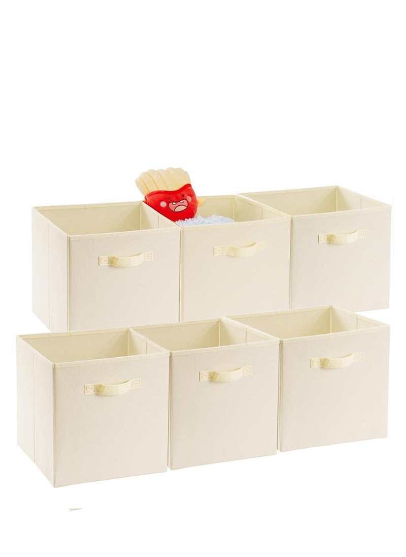 TRASSLE Storage Cubes, 11 Inch Collapsible Storage Bins with Handles, 6 Pack Fabric Foldable Bins for Organization, Durable Storage Bins for Closet, Shelves, Offices, Toys  - Image 1