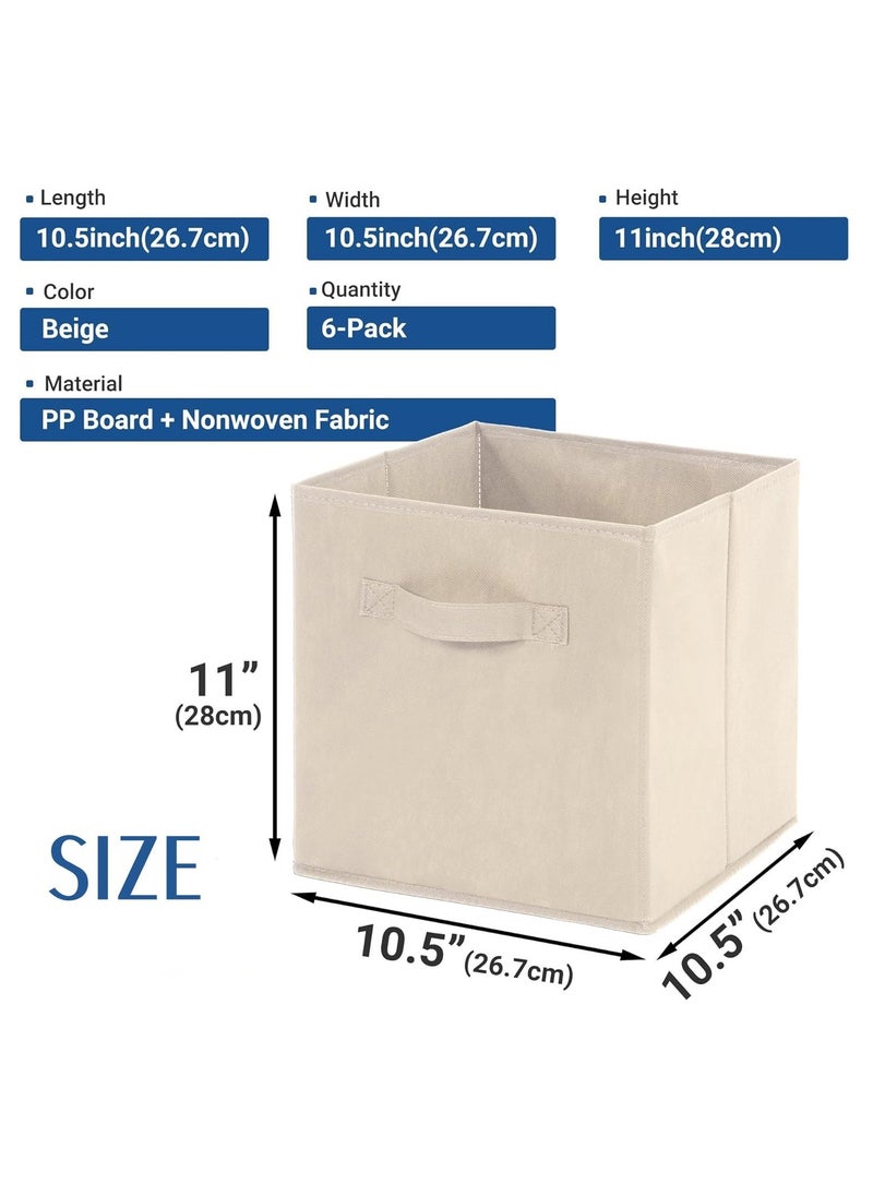 TRASSLE Storage Cubes, 11 Inch Collapsible Storage Bins with Handles, 6 Pack Fabric Foldable Bins for Organization, Durable Storage Bins for Closet, Shelves, Offices, Toys  - Image 3