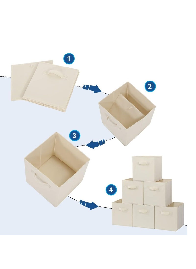 TRASSLE Storage Cubes, 11 Inch Collapsible Storage Bins with Handles, 6 Pack Fabric Foldable Bins for Organization, Durable Storage Bins for Closet, Shelves, Offices, Toys  - Image 4