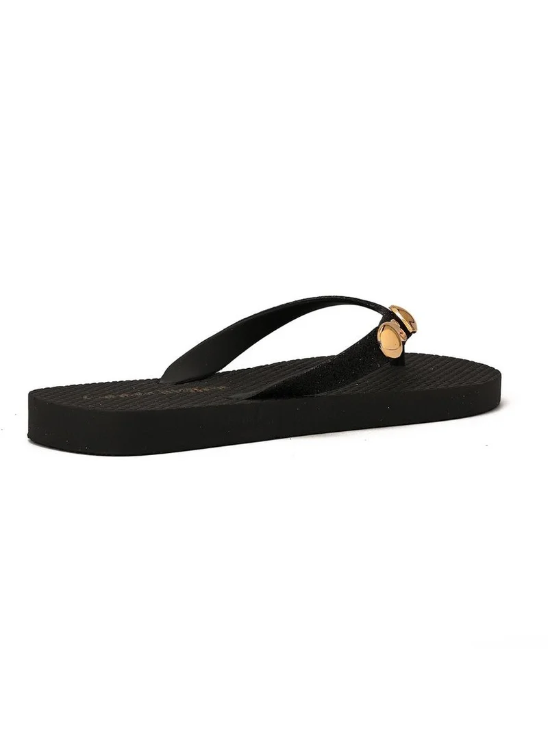 Carmen Steffens  Black CS Shine Flip-Flop for Women | Best Price UAE