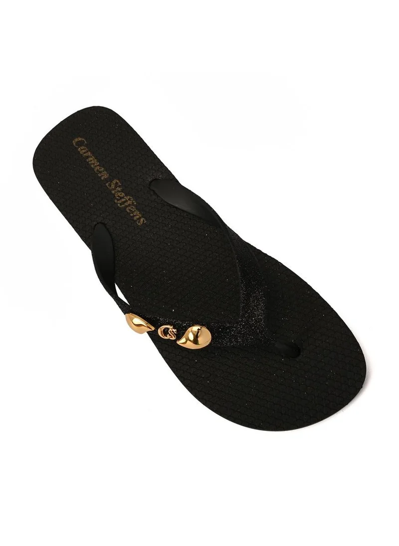 Carmen Steffens Black CS Shine Flip-Flop