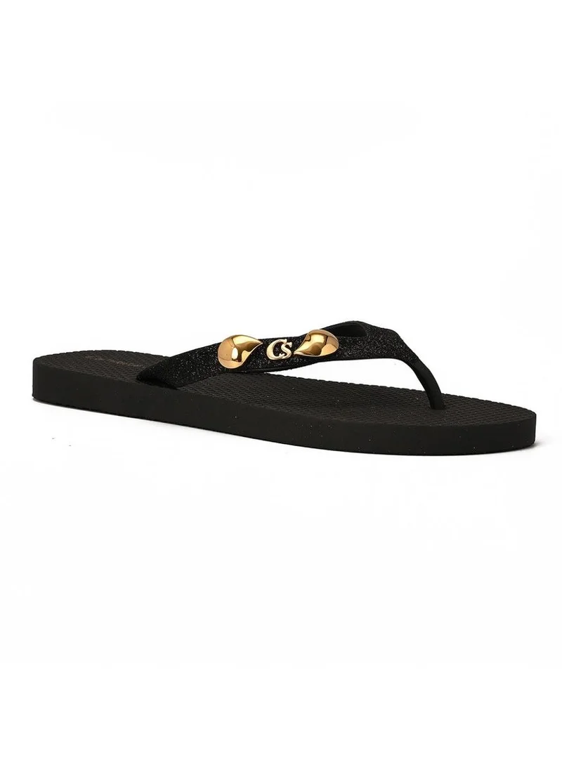 Carmen Steffens Black CS Shine Flip-Flop