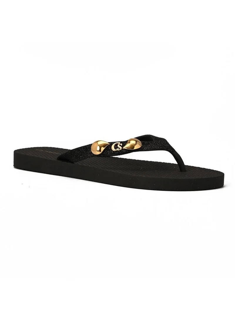 Black CS Shine Flip-Flop