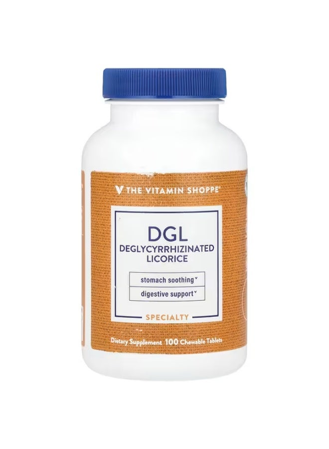 The Vitamin Shoppe, DGL, (Deglycyrrhizinated Licorice), 100 Chewable Tablets
