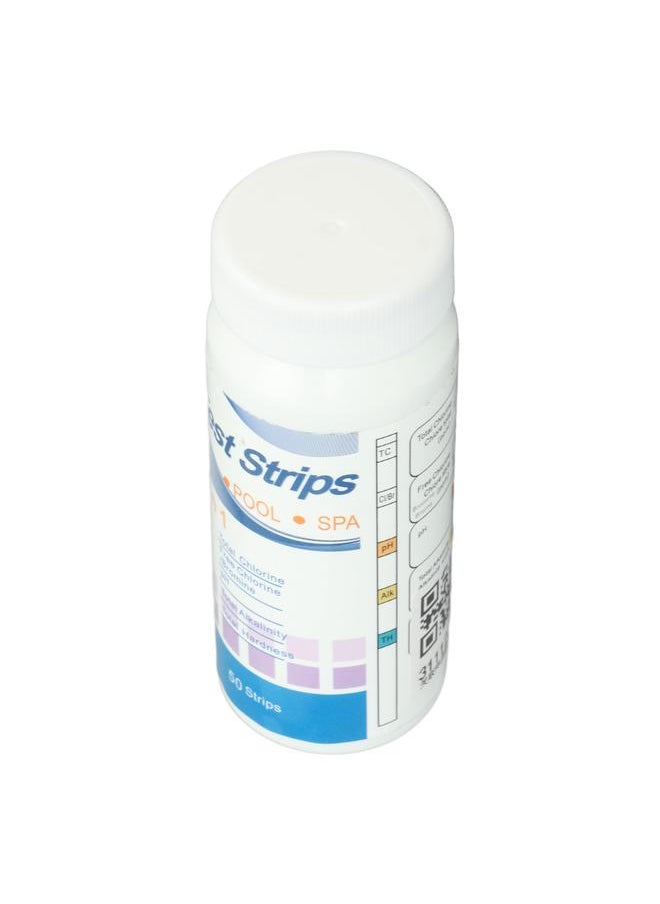 Thoraya - 50pcs Swimming Pool Test Papers 5 in 1 Test Water Quality PH Cl Total Alkali Free Chlorine Pool Test Strips - Image 1