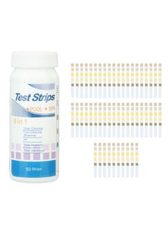 50pcs Swimming Pool Test Papers 5 in 1 Test Water Quality PH Cl Total Alkali Free Chlorine Pool Test Strips
