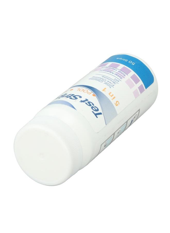 Thoraya - 50pcs Swimming Pool Test Papers 5 in 1 Test Water Quality PH Cl Total Alkali Free Chlorine Pool Test Strips - Image 1