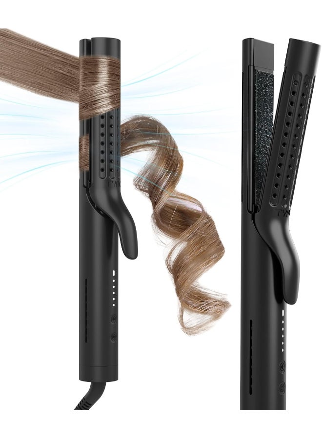 TYMO مكواة فرد الشعر 2 في 1 من Airflow، باللون الأسود، عبوة جديدة - Image 1