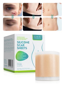 Silicone Scar Sheets Effective Safe Breathable Comfortable Long-Lasting Results Scar Care Adopt Advanced Technology to Improve Heal and Lighten Scars for Old and New Scars 4cm*1.5m