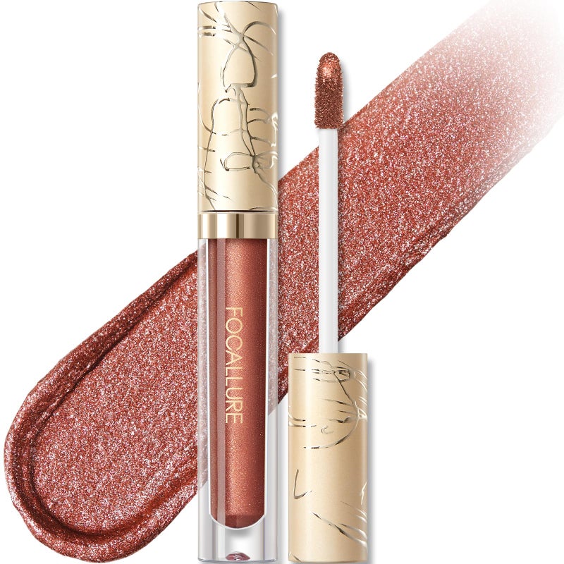 FOCALLURE Metallic Liquid Lipstick,Non Stick Cup Lip Gloss,High Impact Lip Color with Transfer-proof Wear,Long Lasting & Waterproof Lipstick Makeup for Women,After Heat - Image 1